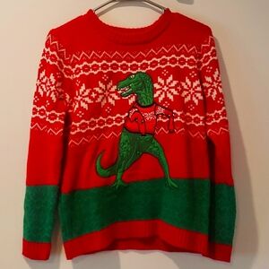 Kids Red Dinosaur Sweater
